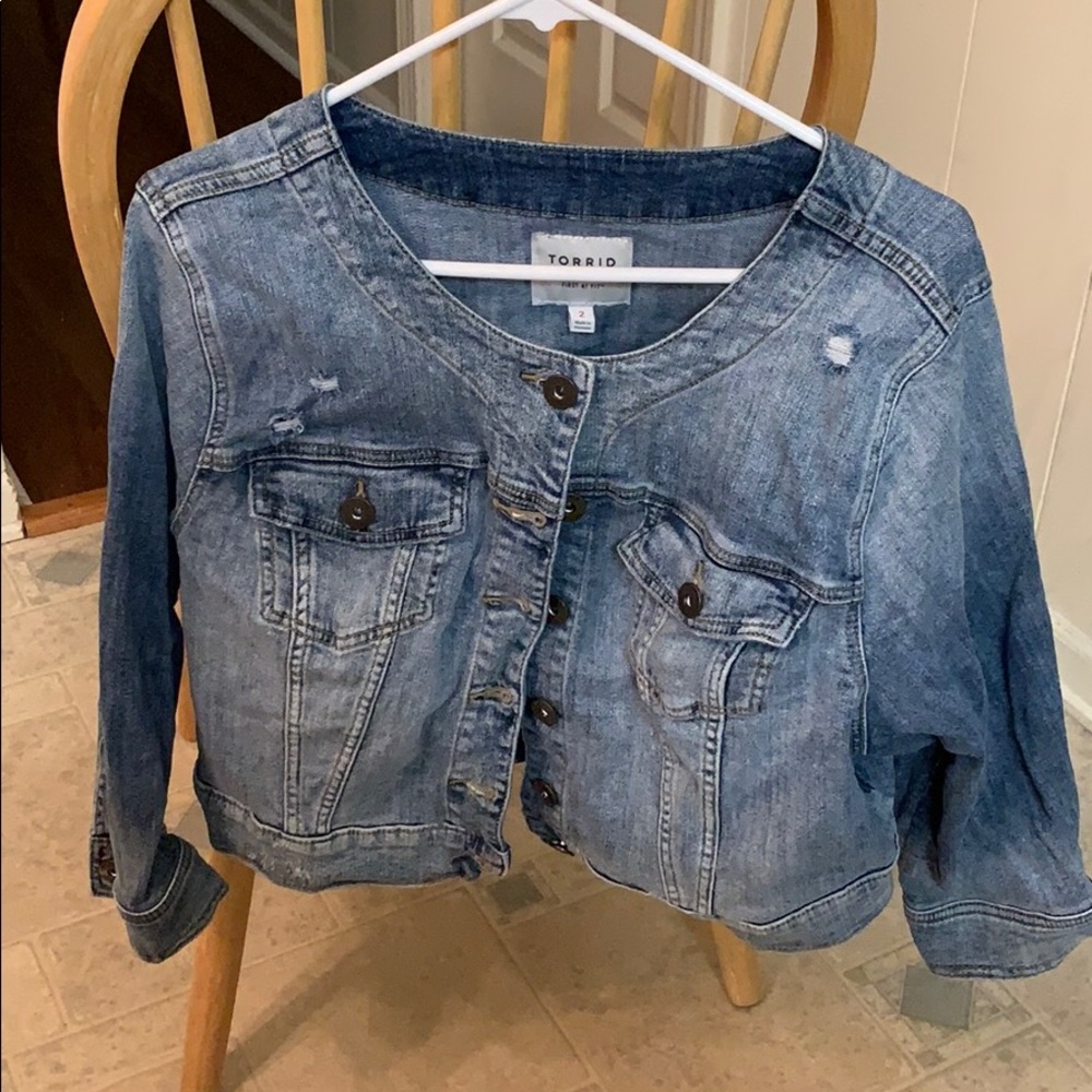 Torrid size 2 cropped jean jacket